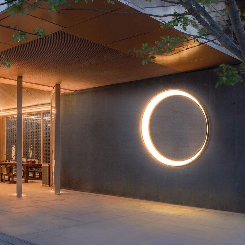 Outdoor Verlichting Waterdichte IP65 Rvs Ronde Maan Lamp Voor Straat Tuin 11W 19W 24W 36W Creative Externe Wandkandelaar