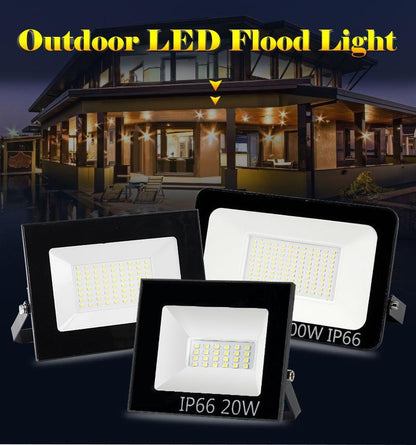 Ultra-thin LED Flood Light 10W 20W 30W 50W 100W Floodlight Waterproof Spotlight Outdoor Reflector Lighting