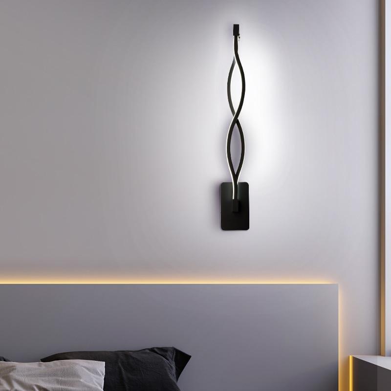Modern Minimalist Wall Lamps Living Room Bedroom Bedside 16W LED Sconce black white Lamp Aisle Lighting decor ZBD0030