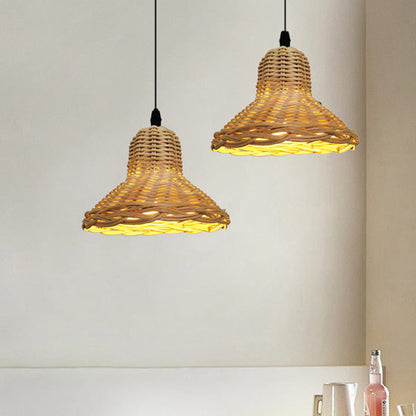 Rattan Replacement Lamp Shade Retro Handmade Living Room Daily Party Table Standing Floor Light Decorating Cover