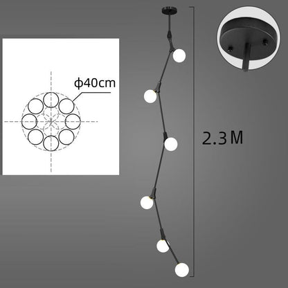Stair Long Chandelier Modern Simple Personalized Creative Lamp