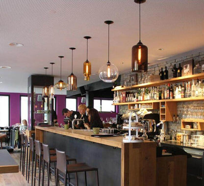 Nordic Modern Colorful Glass Bowl Pendant Lights E27 Loft Hanging Lamps For Kitchen Living Room Bedroom Restaurant Hotel Hall