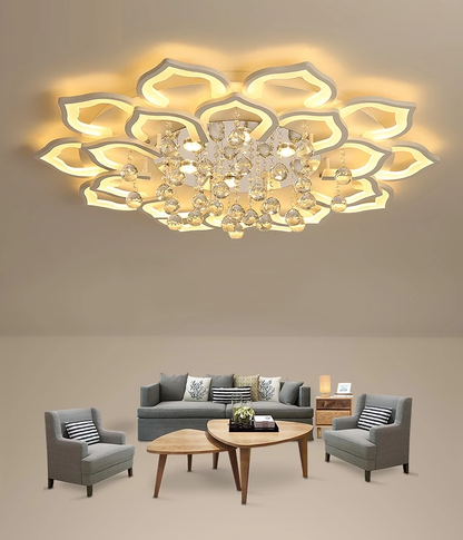 Crystal Led Acrylic Ceiling Light Dining/Living Room Bedroom Flower Crystal Luminaire Vintage Luxury Elegant Bluetooth