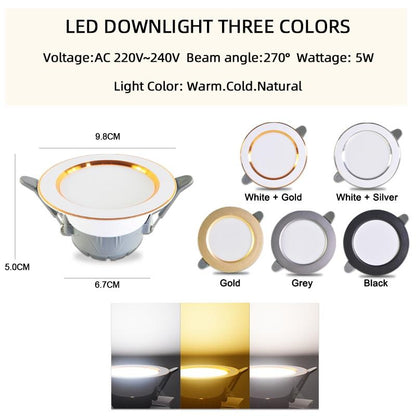 10Pcs Downlight 3w 5w spot led lights 3000k 4500K 6000K  led Downlight Kitchen living room Indoor recessed lighting