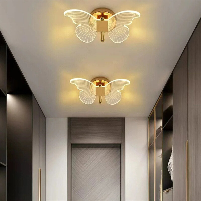 LED Butterfly Wall Lamp Indoor Lighting Bedroom Bedside Living Room Staircase Decoration Butterfly Wall Lamp Ceiling Light