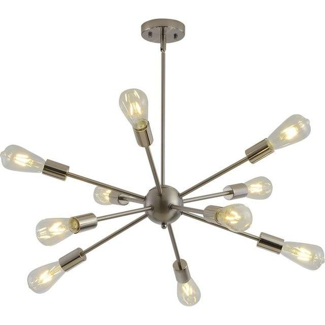 Sputnik Chandeliers Brass Modern Pendant Lamps Antique Gold Industrial Stair Lighting Fixtures 10 Arms Brushed Nickel Black Tube