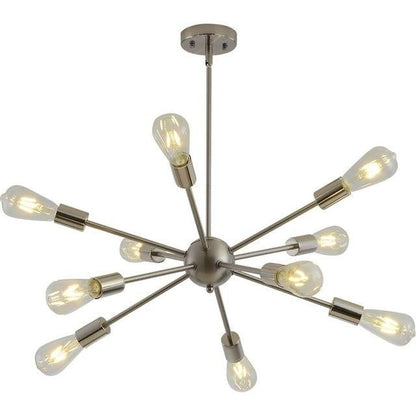 Sputnik Chandeliers Brass Modern Pendant Lamps Antique Gold Industrial Stair Lighting Fixtures 10 Arms Brushed Nickel Black Tube