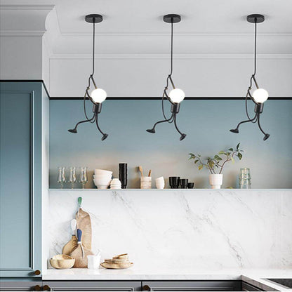 Loft Pendant Lights Climbing Man Art Hanging Lamp Metal Cord Hanger Home Decor Light Creative For Room Lighting Lamps Nordic