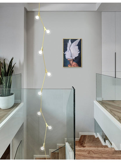Stair Long Chandelier Modern Simple Personalized Creative Lamp