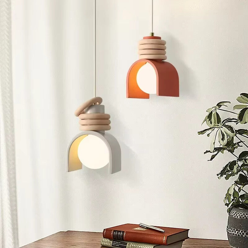 Retro Macaron Chandelier Lights Bedroom Bedside Lighting American Restaurant Bar Pendant Lights