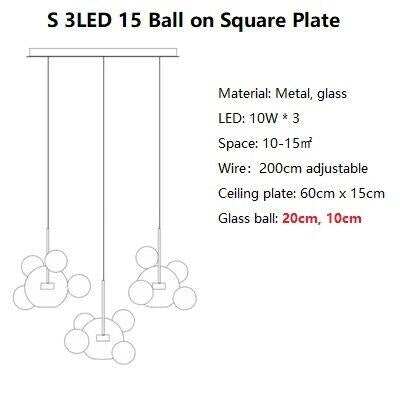 Bubble Lamp Globe Glass Hanging Lamps Dining Room Bubble Pendant Light Kitchen Hotel Glass Ball Suspension Lighting