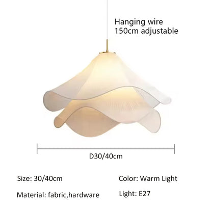 Pendant Lamp LED Nordic Minimalist white fabric flower Chandelier Living Room Bedroom Home Decor Lighting