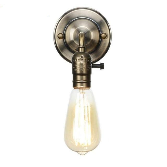 Pull chain switch scones led wall lights Chrome loft style retro vintage iron bedroom wall lamp bedside lampen stair wandlamp