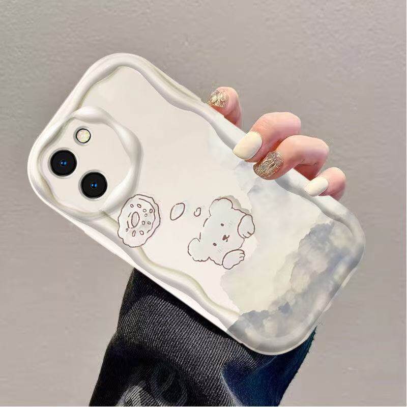 Cloud Bear Is Suitable for IPhone 16 15 14 Pro Max 13 12 Mini 11 XS X XR 8 7 Plus SE Soft Shockproof  Cover Funda