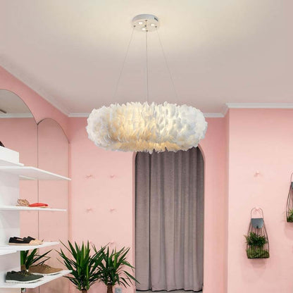 Scandinavian Master Bedroom Light Modern Minimalist Personality Creative Cream Wind Clouds Warm Romantic Feather Chandelier