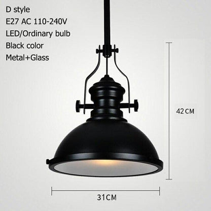 3 Style Loft Retro Industrial Hanging Hardware Metals Pendant Lamp Vintage E27 LED Lights For Kitchen Bar Coffee Light Fixtures
