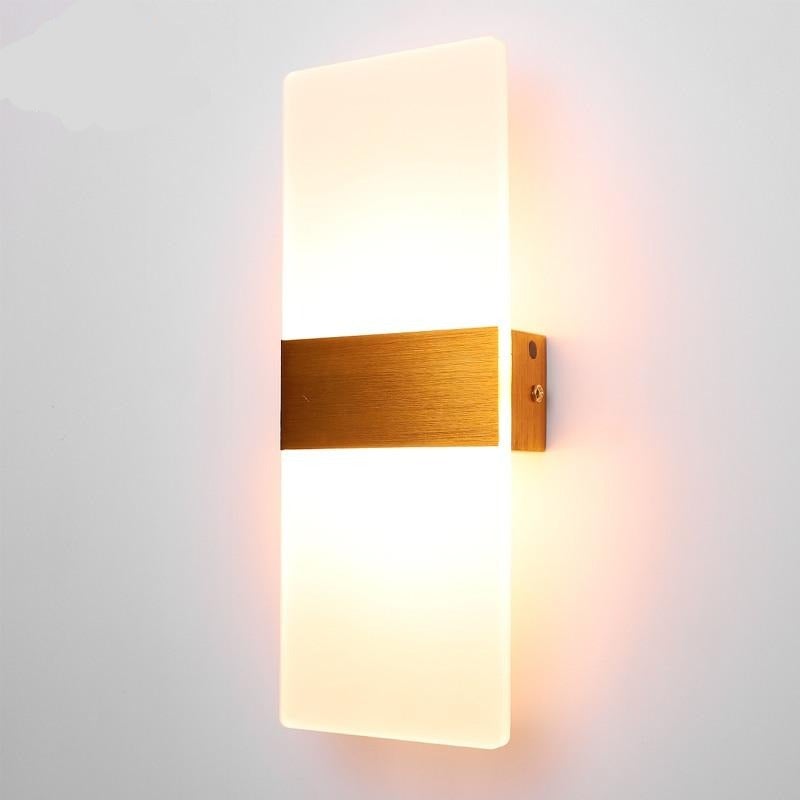 Mini 3/6/12W Led Acrylic Wall Lamp Long warm white Bedding Room Living Room Indoor wall lamp ZBD0028