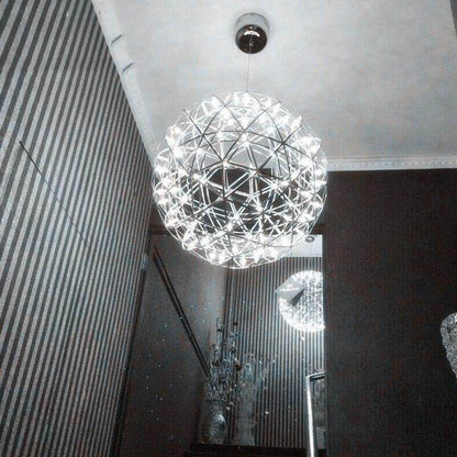 Firework Ball Pendant Lighting Fixtures Chrome/Gold Stainless Steel Lustre Led Nordic Lamp Lobby Hotel Living Room Cafe Hanglamp