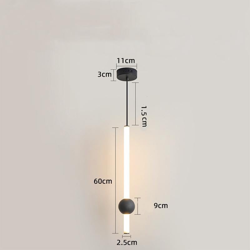 Nordic Bedside Chandelier Modern Simple Living Room Background Wall Bar Long Line Chandelier Bedroom Single Head Tooling Small Chandelier