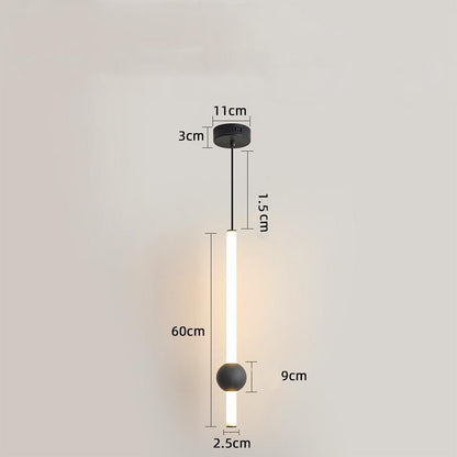 Nordic Bedside Chandelier Modern Simple Living Room Background Wall Bar Long Line Chandelier Bedroom Single Head Tooling Small Chandelier