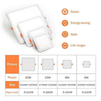 LED Panel Light Round Ultra Thin LED Downlight 6W 8W 15W 20W LED Ceiling Recessed Light For Indoor Bathroom Illuminate