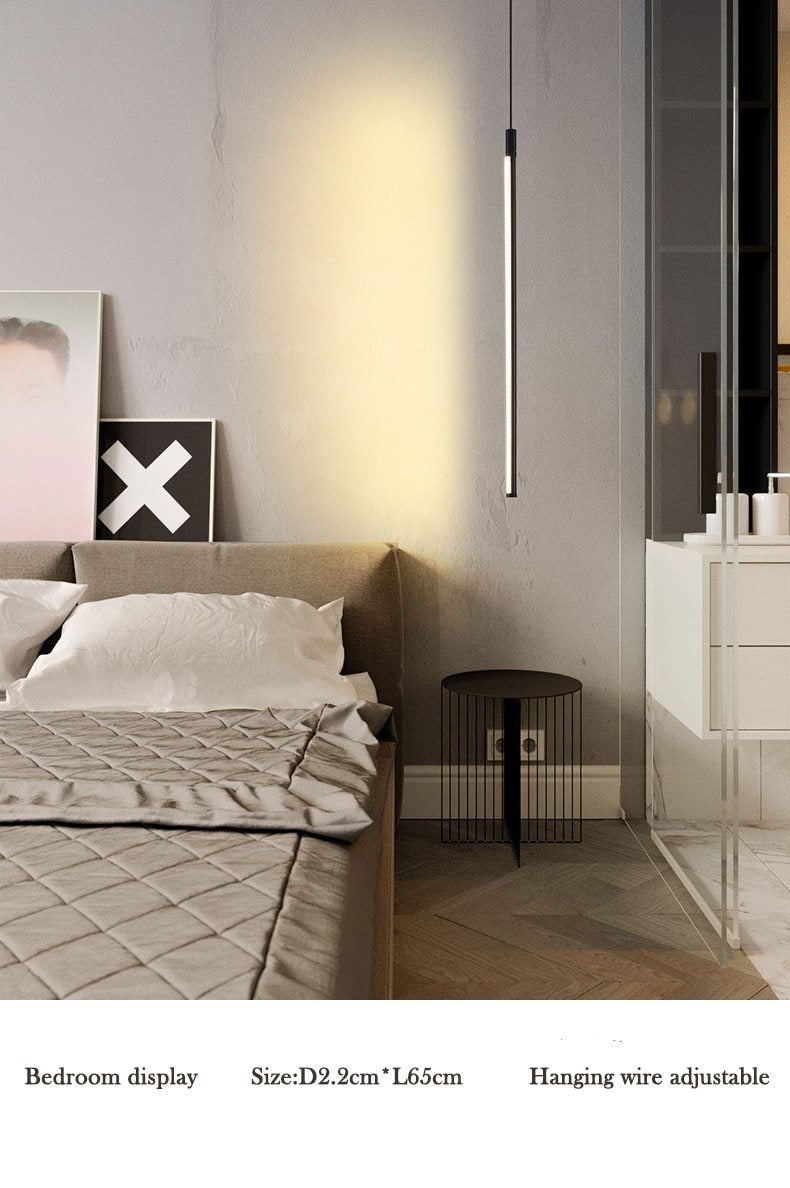 Modern LED Wall Lamp Long Hanging Lights Simple Nordic Living Room Sofa Background Wall Light Bedroom Bedside Floor Lamp