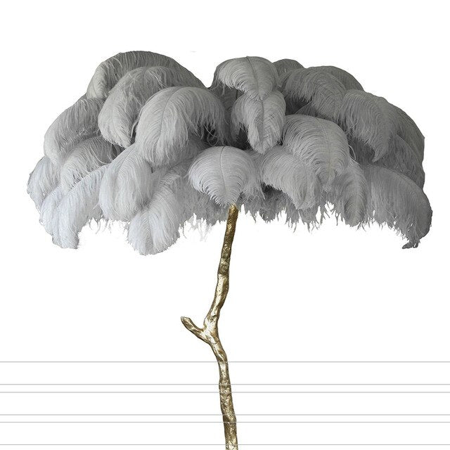 Modern Ostrich Feather Living Room LED Floor Lamps Living Room Bedroom Modern Interior Lighting Decor Floor Light Standing Lamp