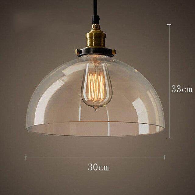 Simple American glass chandelier affordable retro industrial wind cafe bar single head restaurant lighting