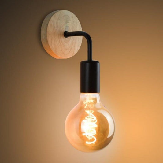Wood Wall Lamp Vintage Sconce Wall Lights Fixture E27 Bedside Retro Lamp Industrial Decor Dining Room Bedroom Light