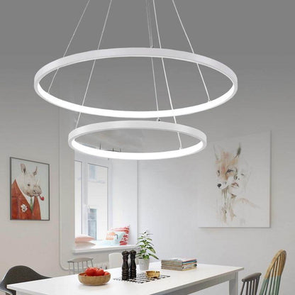 Modern Circle Rings Acrylic Aluminum Pendant Lights For Living Room Dining Room