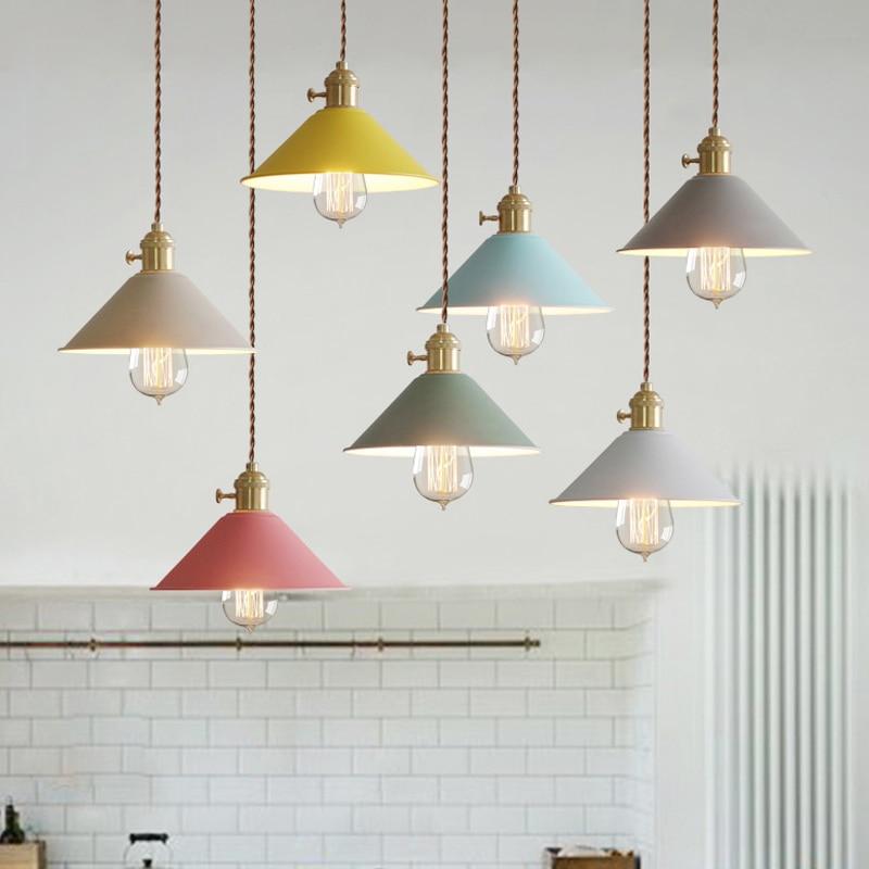 Modern Switch Pendant Lights Dining Room Lights Pendant Lamp Lamparas Colorful Aluminum Lamp Shade Luminaire For Home Lighting