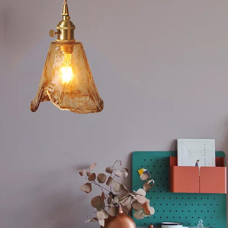 Retro Brass Chandelier Restaurant Glass Lamp Artistic Creativity Personalized Industrial Wind Chandelier