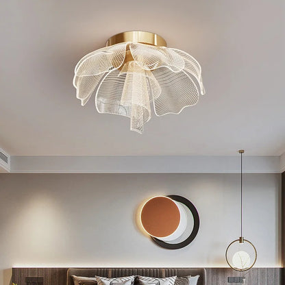 LED Ceiling Light Flower Design Acrylic Lamp Study Bedroom Entrance Hallway Light Interior Gold Luxury Lighting