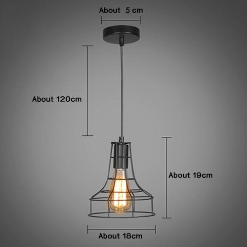 Modern Pendant Light Black Iron Hanging Cage Vintage Led Lamp E27 Industrial Loft Retro Dining Room Restaurant Bar Counter