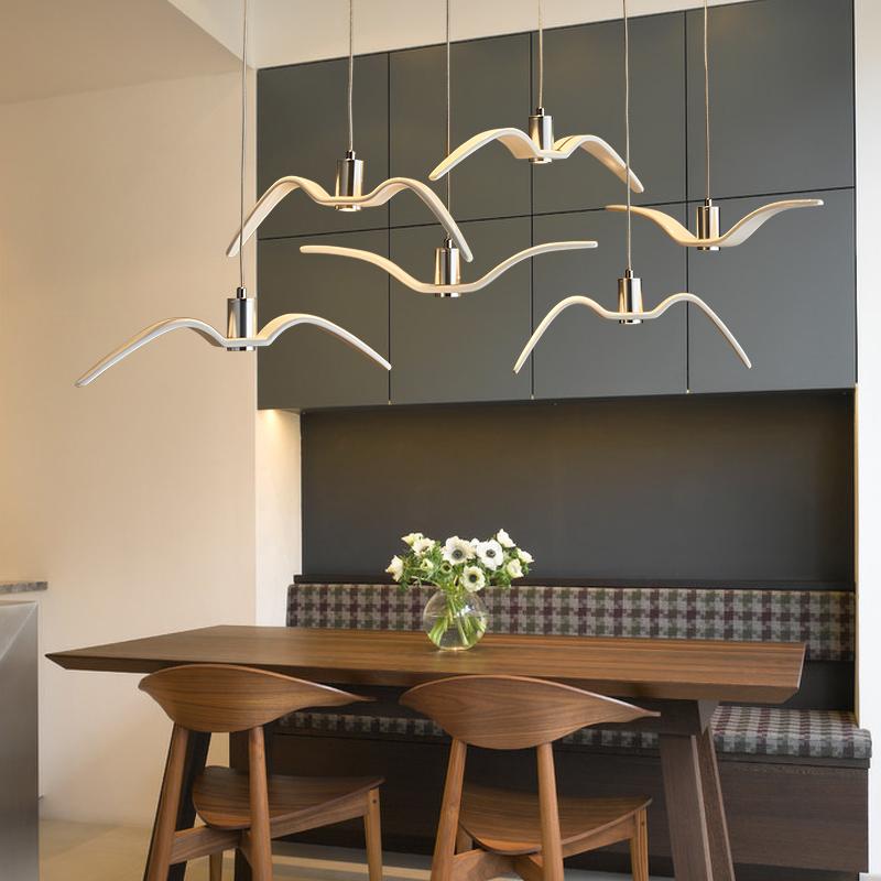 Resin Night Birds Silhouette Sky Freedom Seagull Pendant Light