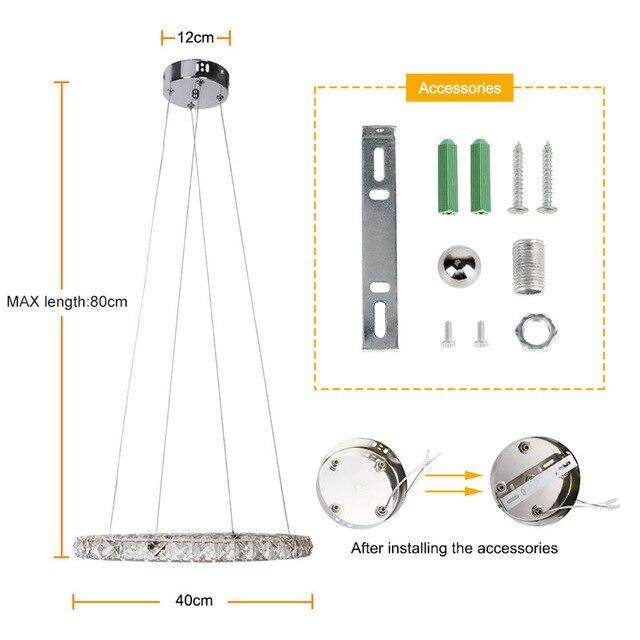 Crystal Modern led ceiling light warm white Bedroom living room lights Circle Rings Cristals avize Indoor Modern Ceiling Lamp