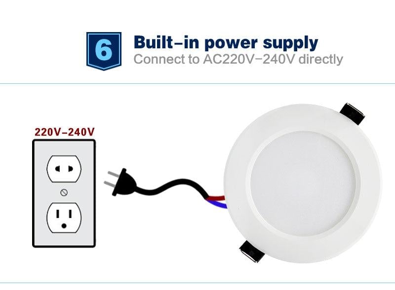 Dimmable Waterproof LED Downlight 5W 7W 9W 12W 15W 18W 24W LED indoor Lamp Recessed LED Spot Light For Bathroom