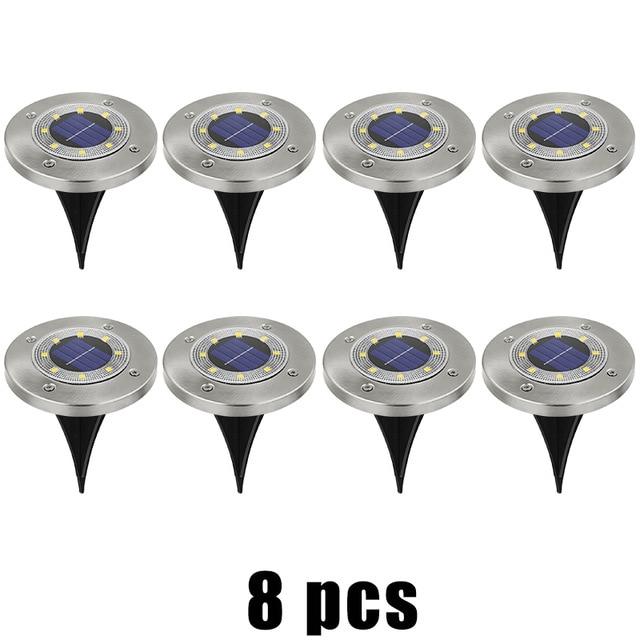 8 LED Outdoor Solar Garden Lights Waterproof In-Ground Light Solar Lamp Lighting for Pathway Yard Deck White/Warm White/RGB
