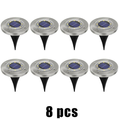 8 LED Outdoor Solar Garden Lights Waterproof In-Ground Light Solar Lamp Lighting for Pathway Yard Deck White/Warm White/RGB
