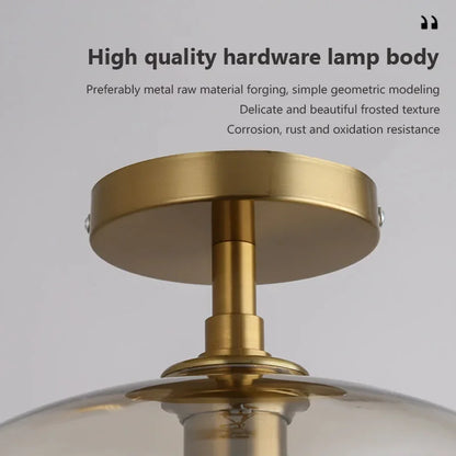 Nordic LED Glass Ceiling Light Cognac For Living Room Bedroom Cloakroom Indoor Warm Light Decor Ceiling Lights