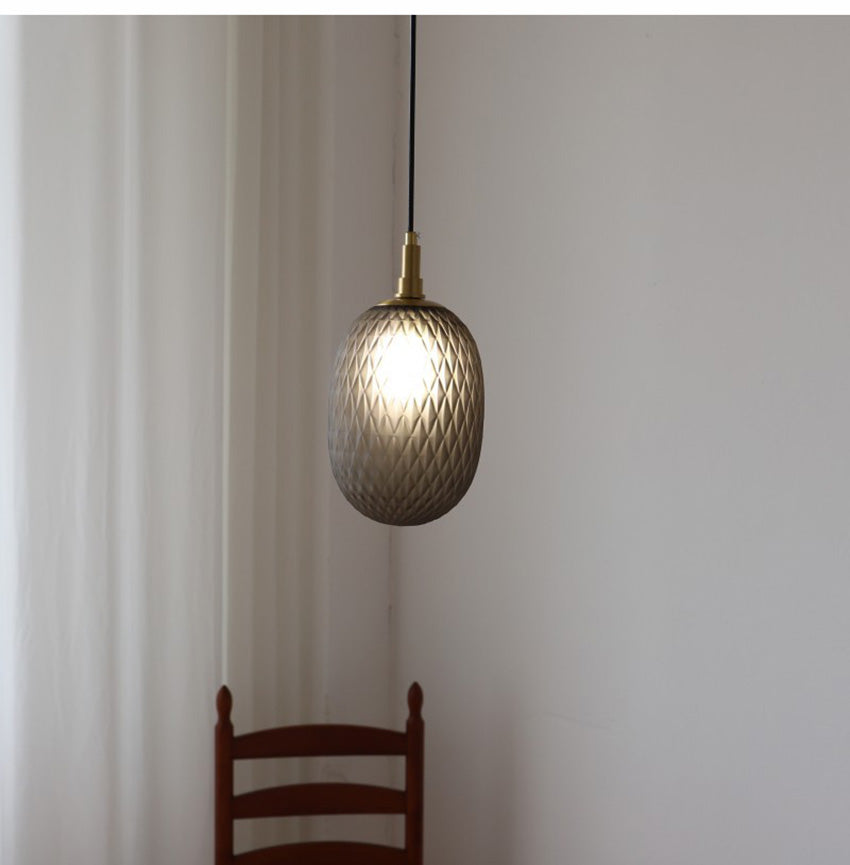 Nordic Pendant Light Bedroom Bedside Glass Droplight Colored Homestay Restaurant Staircase Bar Luminaire