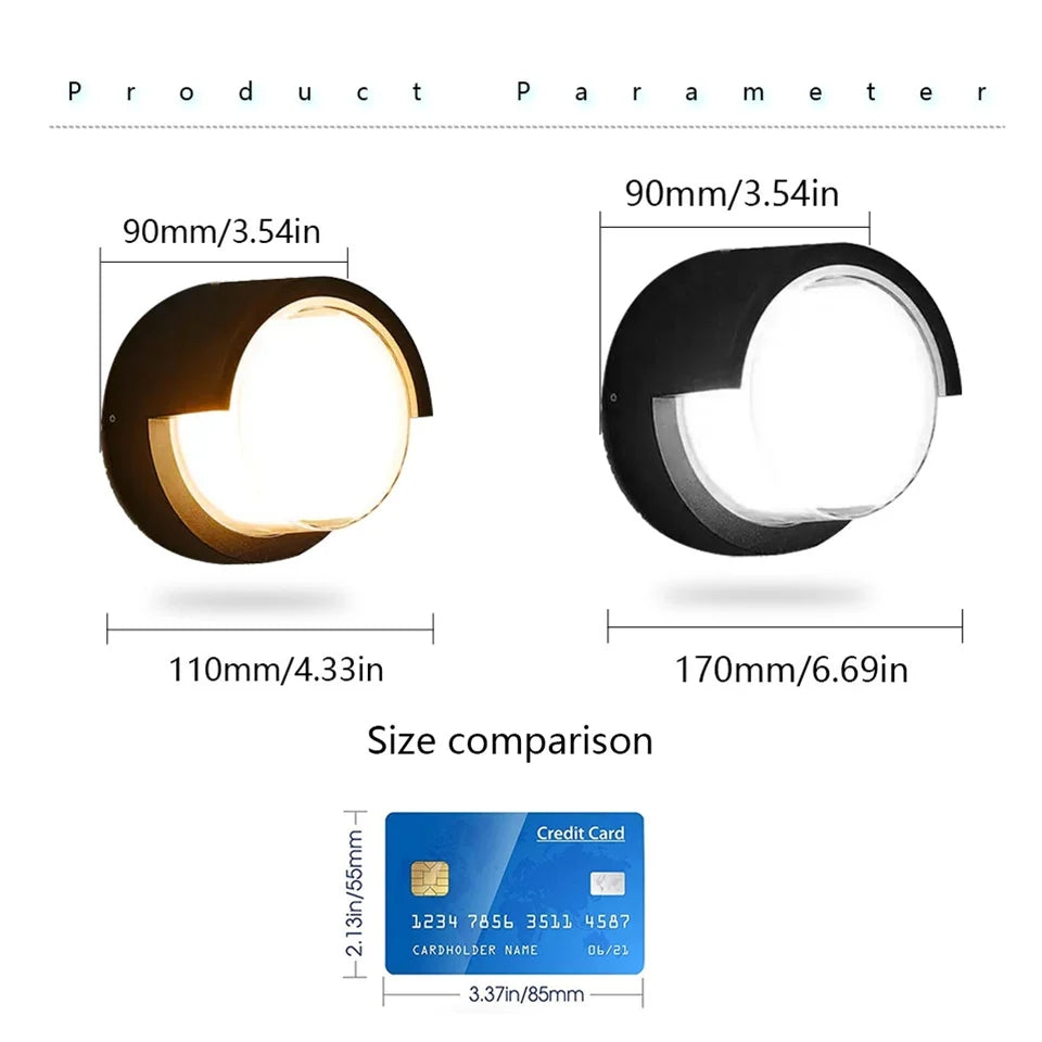 LED Wall Lamp Lighting Radar Motion Sensor 6/12W Suitable For Indoor Outdoor Home Decoration