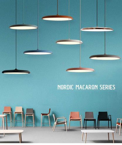 Modern Art Design LED Pendant Light UFO Round Plate Suspension Lamp For Dining Room Living Room Bedroom Table Study Hanging Lamp