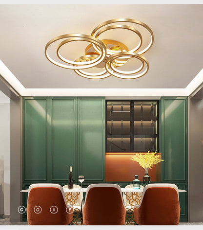 Modern Golden LED Ceiling Lights For Living Room Bedroom Restaurant Lighting Fixture Lustre Lamps