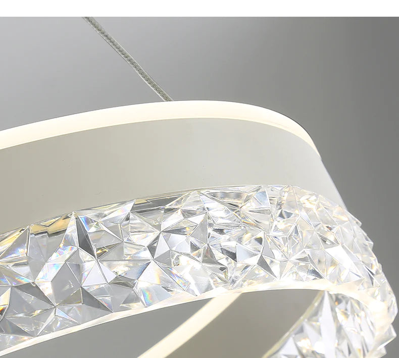 Modern Round Ring Led Chandelier Remote Control Pendant Lamp For Living Room Dining Room Kitchen Bedroom Design Hanging Light