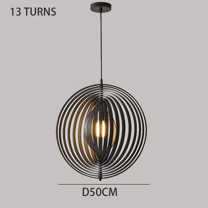 Rotating Moon Pendant Light Nordic Circular wood light dining table light Bedroom Bar Corridor Hanging Lamp