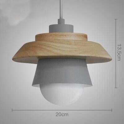 The Nordic modern minimalist bedroom small chandelier iron wood bowl hall creative personality Macarons restaurant LED lamp