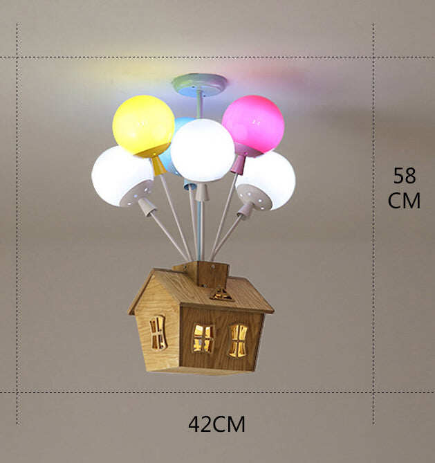 Balloon Creative Dream Cartoon Flying House Ceiling Lamp