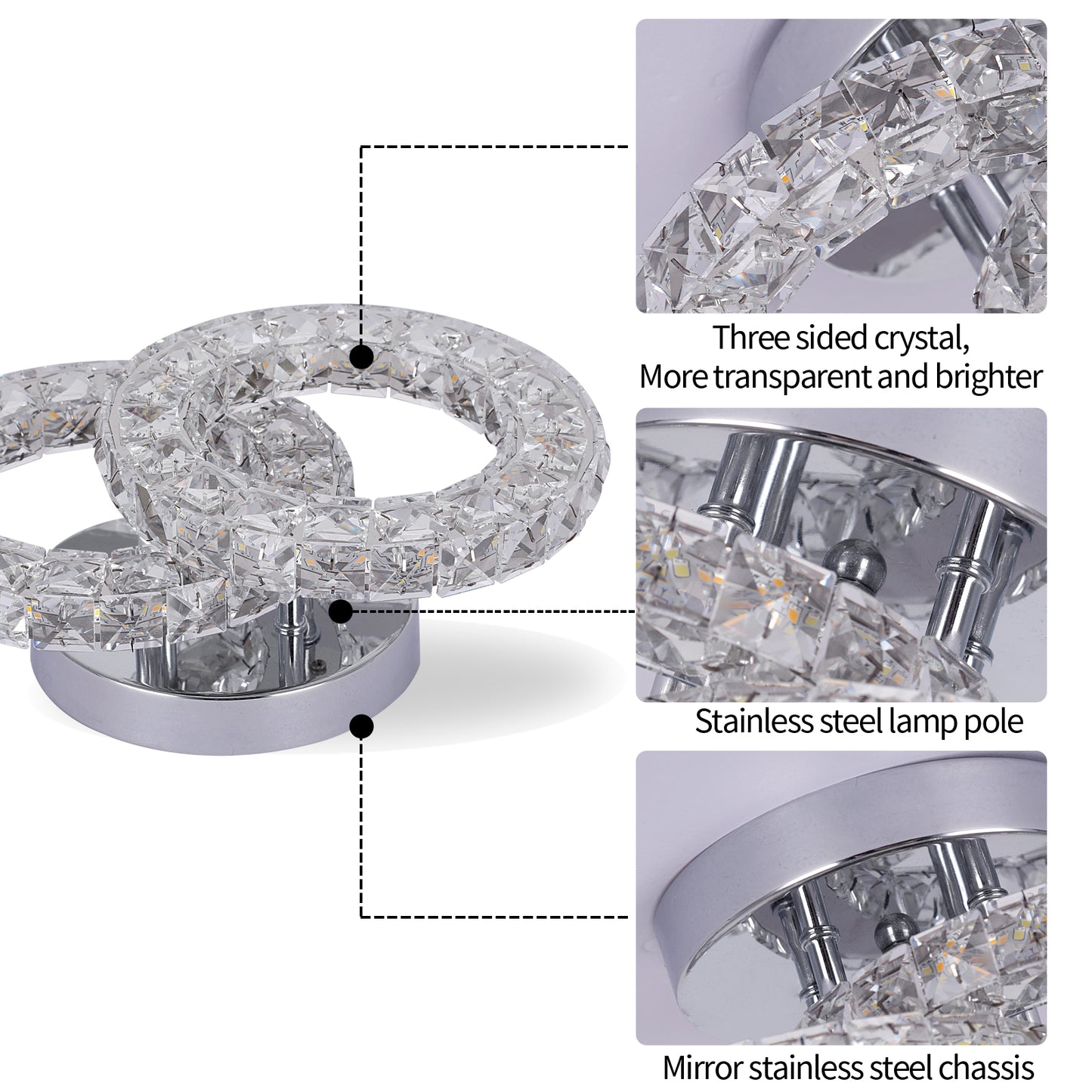 GreeLustr Modern Luxury Crystal Ceiling Lamp Chandelier Dining Living Room LED Indoor Lighting Fixture Home Decor Bedroom