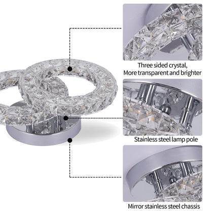 GreeLustr Modern Luxury Crystal Ceiling Lamp Chandelier Dining Living Room LED Indoor Lighting Fixture Home Decor Bedroom